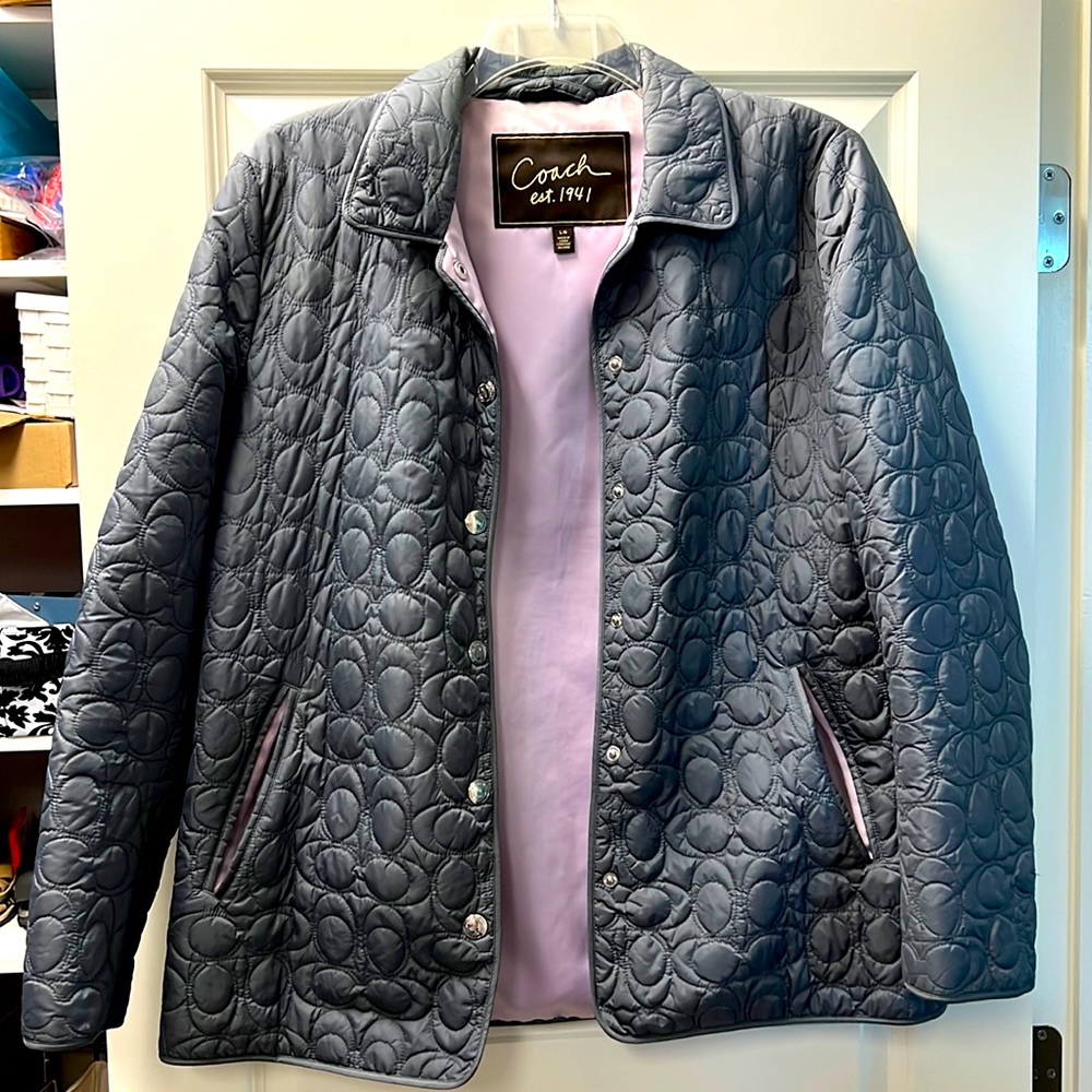 Coach gray quilted jacket